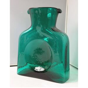 Blenko Water Bottle 384M Mini Hand Blown Glass Double Spout 2021